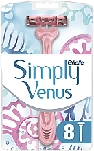 Fragrances, Perfumes, Cosmetics Disposable Shaving Razor Set, 8pcs - Gillette Simply Venus 3 Simply Smooth