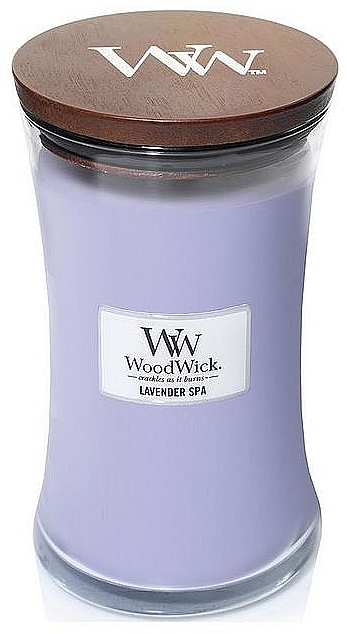 Scented Candle in Glass - WoodWick Hourglass Candle Lavender Spa — photo N13