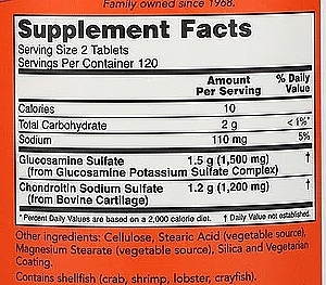 Joint & Ligament Dietary Supplement, tabletes - Now Foods Glucosamine & Chondroitin with MSM  — photo N19