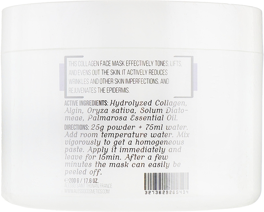 Anti-Puffiness Collagen Alginate Face Mask - Alesso Professionnel Smooth & Firm Collagen Mask — photo N4