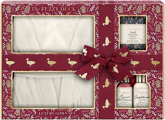 Set - Baylis & Harding The Fuzzy Duck Winter Wonderland Luxury Gown Gift Set (sh/gel/100 ml + sh/cr/100 ml + soak/cr/75 g + dressing/gown/1 pc) — photo N1