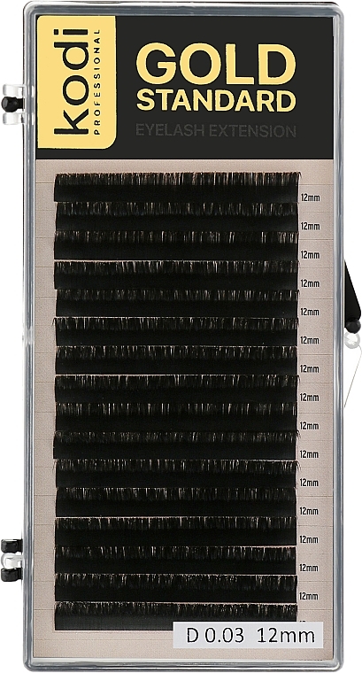 Gold Standard D 0.03 False Eyelashes (16 rows: 12 mm) - Kodi Professional — photo N2