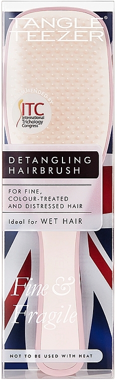 Hair Brush, pink - Tangle Teezer The Wet Detangler Fine & Fragile Pink — photo N5