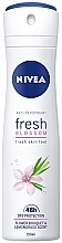Body Deodorant Spray - Nivea Anti-Respirant Fresh Blossom Fresh Skin Feel Flower Bouquet & Lemongrass Scent — photo N6