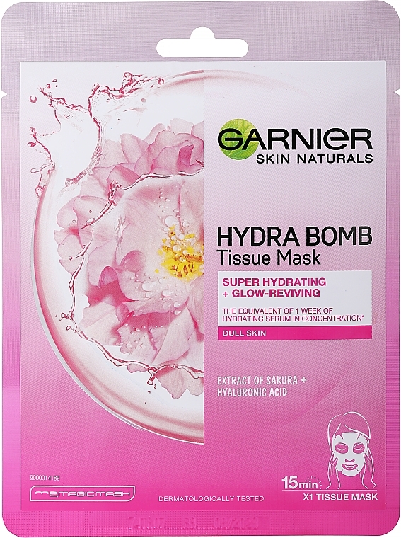 Moisturizing Sakura Facial Sheet Mask - Garnier Moisture Bomb Sakura Hydrating Face Sheet Mask — photo N1