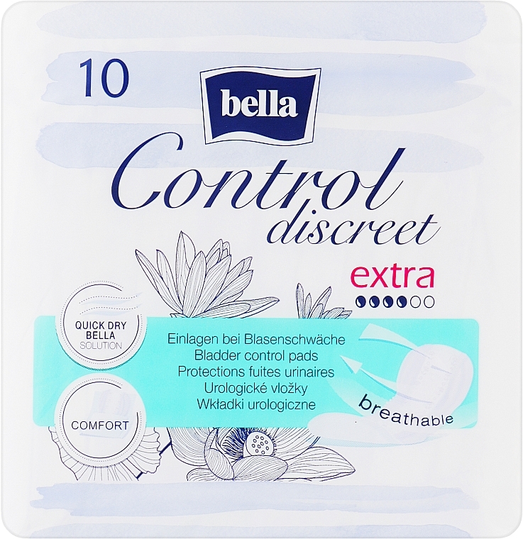 Women Urological Pads, 10 pcs - Bella Control Discreet Extra Bladder Control Pads — photo N1