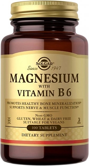 Dietary Supplement 'Magnesium with Vitamin B6' - Solgar Magnesium With Vitamin B6 — photo N2