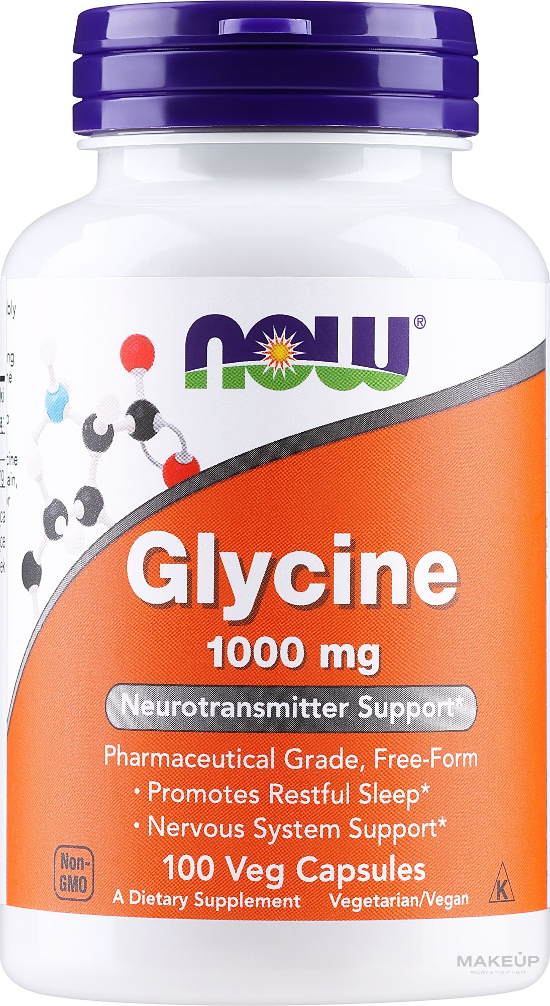 Amino Acid "Glycine", 1000 mg - Now Foods Glycine — photo 100 szt.