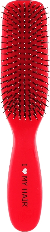 Hair Brush "Spider Soft", 9-row, matte, red - I Love My Hair — photo N2