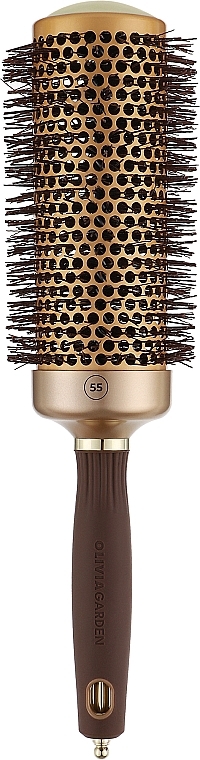 Hair Brush - Olivia Garden Expert Blowout Speed Wavy Bristles Gold Brown 55mm — photo N1