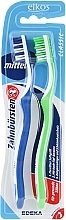 Medium Classic Toothbrush, blue + green - Elkos Dental — photo N2