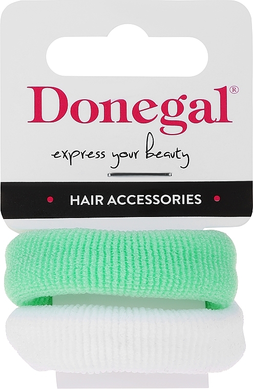 Hair Ties FA-5642, white + green - Donegal — photo N1