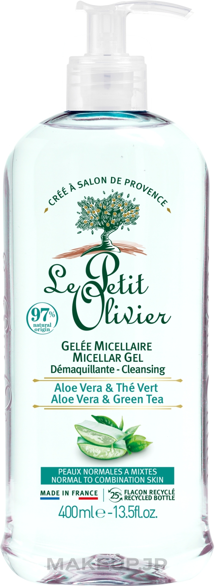 Aloe & Green Tea Facial Micellar Gel - Le Petit Olivier Cleansing Micellar Gel — photo 400 ml