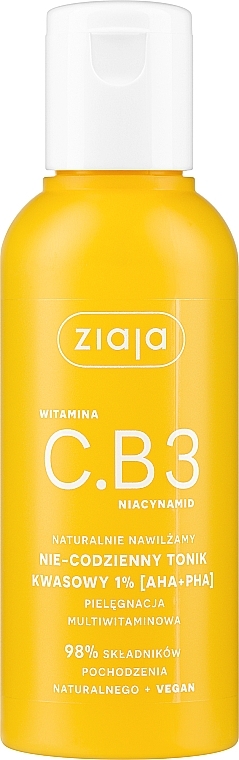 Daily 1% AHA+PHA Tonic - Ziaja Vitamin C.B3 Niacinamide — photo N1