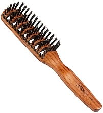 Wooden Hair Brush 00352, natural bristles - Eurostil — photo N1