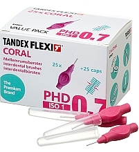 Fragrances, Perfumes, Cosmetics Interdental Brushes with Caps, 0.7 mm, coral - Tandex Flexi Coral