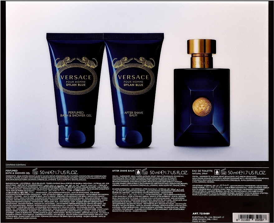 Versace Pour Homme Dylan Blue - Set (edt/50ml + 50ash/b + 50sh/g) — photo N14