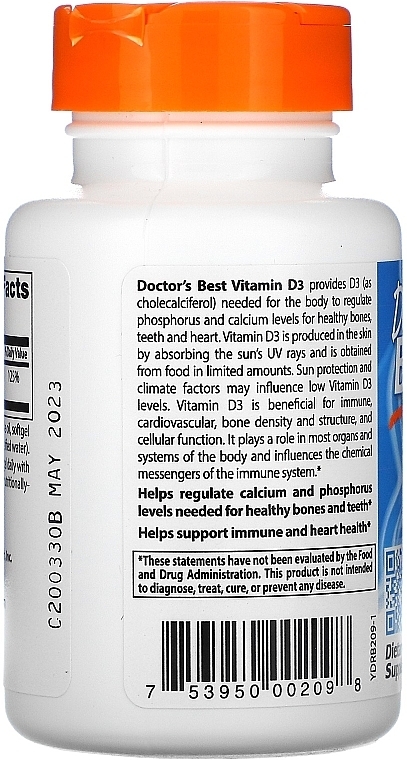 Vitamin D3 1000IU, softgels - Doctor's Best — photo N27