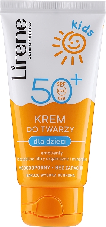 Protection Facial Sun Cream SPF 50 - Lirene Kids Sun Protection Face Cream SPF 50 — photo N1