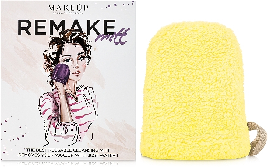 Makeup Remover Glove, yellow "ReMake" - MAKEUP — photo N1