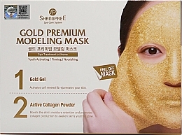 Fragrances, Perfumes, Cosmetics Facial Peel-Off Mask - Shangpree Gold Premium Plus Modeling Mask (gel/5x50g + powder/5x4,5g)