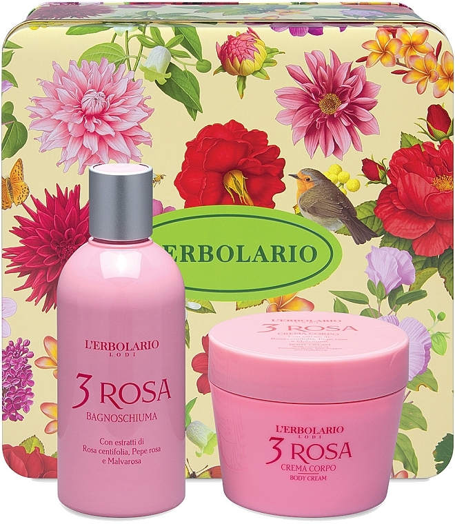 L'Erbolario Acqua Di Profumo 3 Rosa - Kit (cr/200ml + sh/gel/250ml) — photo N2