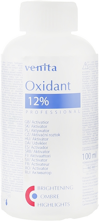 Lightener Activator - Venita Ultra Blond 12% Oxidant — photo N1