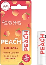 Fragrances, Perfumes, Cosmetics Natural Nourishing Lip Balm 'Peach' - 4Organic Natural Lip Balm Peach