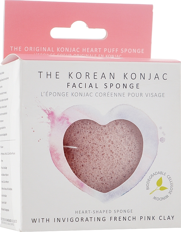 Sponge - The Konjac Sponge Company Premium Heart Puff with French Pink Clay — photo N3