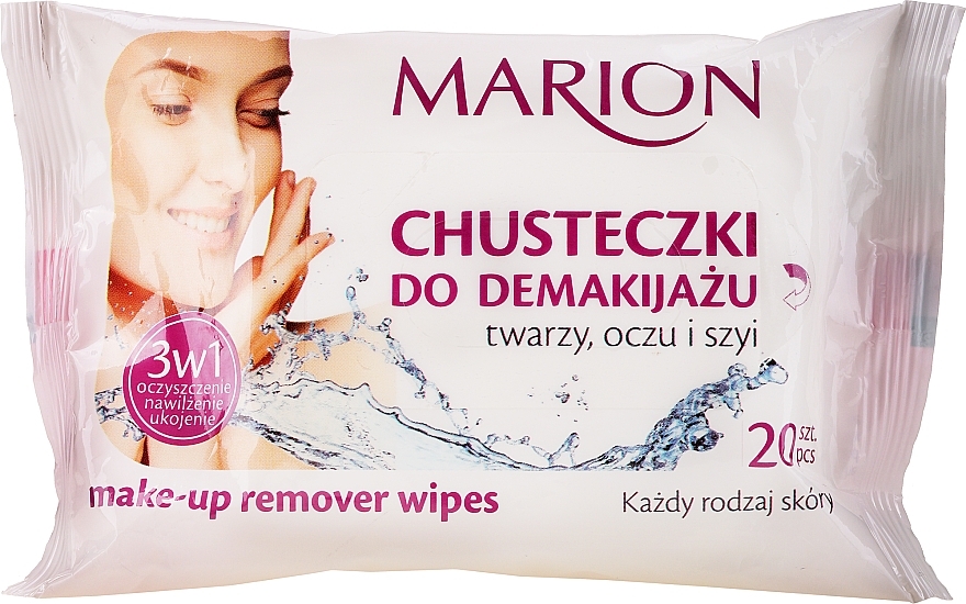 Makeup Remover Face, Eye & Neck Wipes, 20 pcs - Marion — photo N3