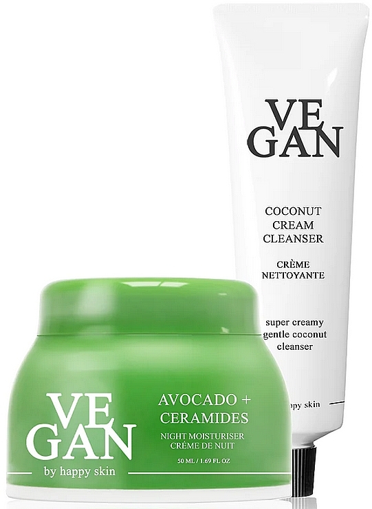 Set - Vegan By Happy Skin Avocado + Coconut Skincare Edit (f/cream/50ml + clean/120ml) — photo N1