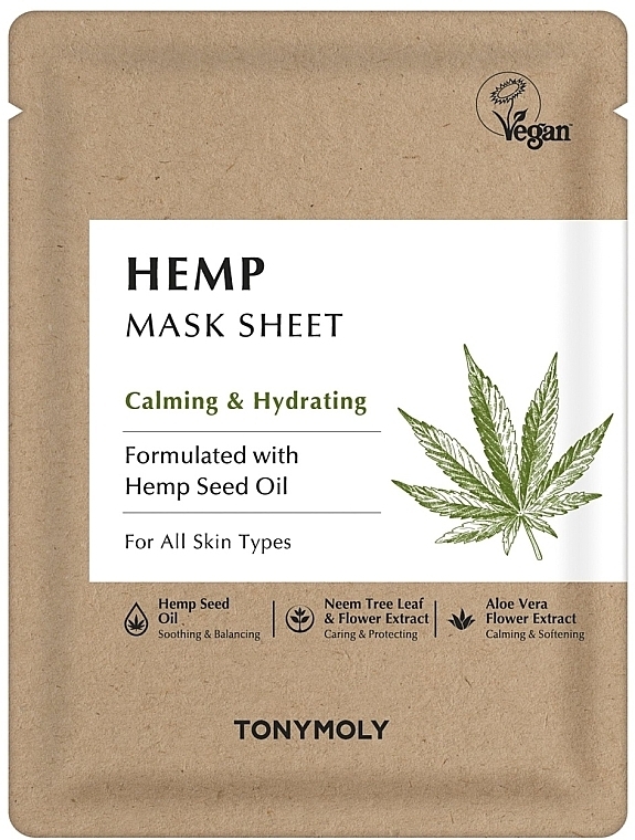 Face Sheet Mask - Tony Moly Hemp Mask Sheet Calming & Hydrating — photo N1