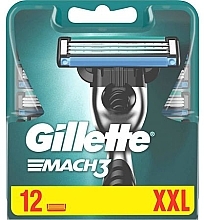 Men Razor Cartridges, 12 pcs - Gillette Mach3 — photo N1