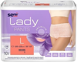 Fragrances, Perfumes, Cosmetics Women Absorbent Panties L, 100-135 cm, 10 pcs - Art Lady Pants