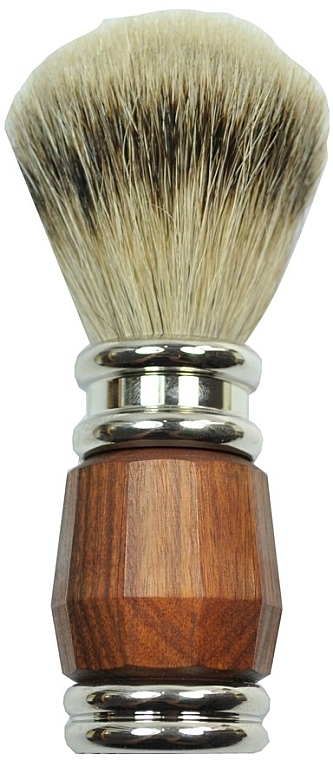 Shaving Brush, rosewood-silver, chrome-plated - Golddachs Shaving Brush Silver Tip Badger Palisander Silver Chrome Plated — photo N1