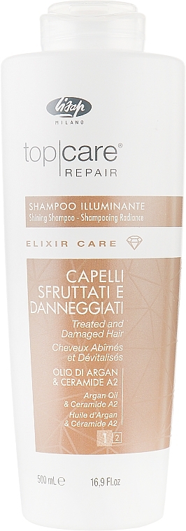 Glow Hair Shampoo - Lisap Top Care Repair Elixir Care Shining Shampoo — photo N1