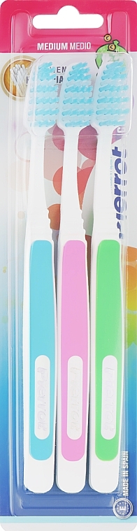 Toothbrush Set "Coloros", green + pink + blue - Pierrot New Active — photo N2