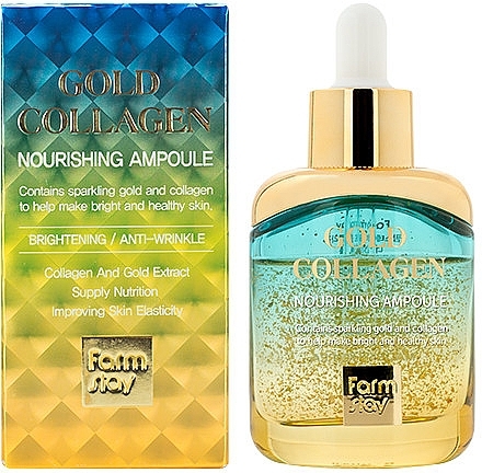 Nourishing Serum with Gold and Collagen - FarmStay Gold Collagen Nourishing Ampoule — photo N2