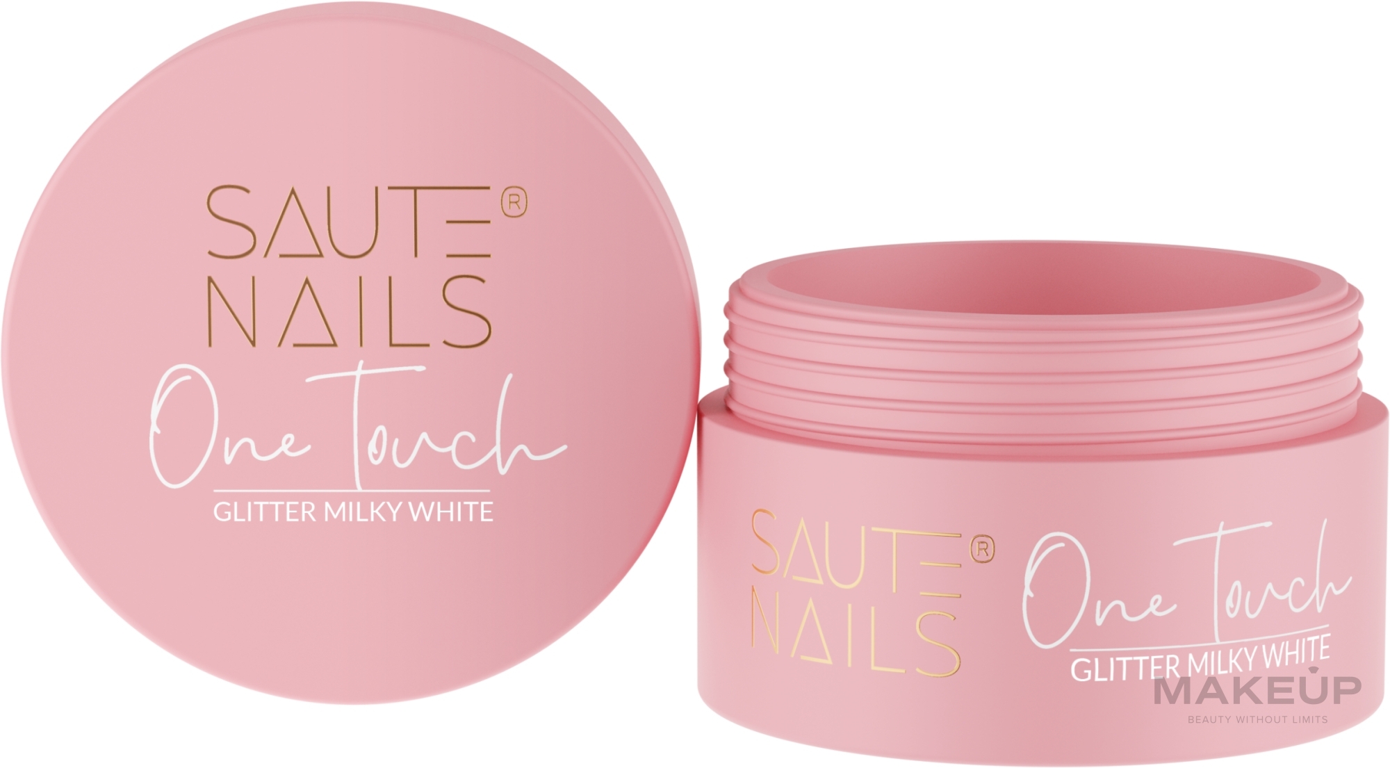 Nail Extension Gel - Saute Nails One Touch — photo Glitter Milky White