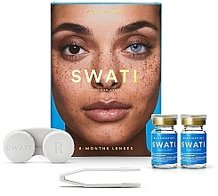 Fragrances, Perfumes, Cosmetics Colored Contact Lenses "Aquamarine", 6 months - Swati 6-Months Blue Coloured Lenses