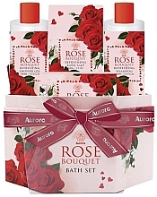 Fragrances, Perfumes, Cosmetics Rose Bouquet Set - Aurora Rose Bouquet Set (sh/gel/200ml + shampoo/200ml + soap/100g + bath/salt/100g)