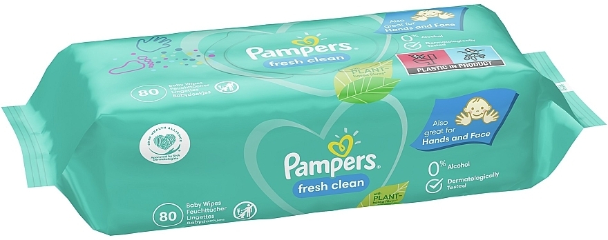 Baby Wet Wipes 'Fresh Clean", 80 pcs. - Pampers — photo N3