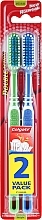 Toothbrush, green + blue - Colgate Double Action Medium Toothbrushes — photo N1