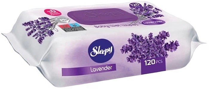 Lavender Wet Wipes, 120 pcs. - Sleepy Lavender Wet Wipes — photo N1