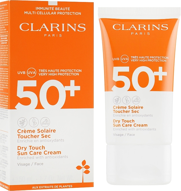 Sun Protection Face Cream - Clarins Sun Care Dry Touch Face Cream SPF 50+ — photo N1