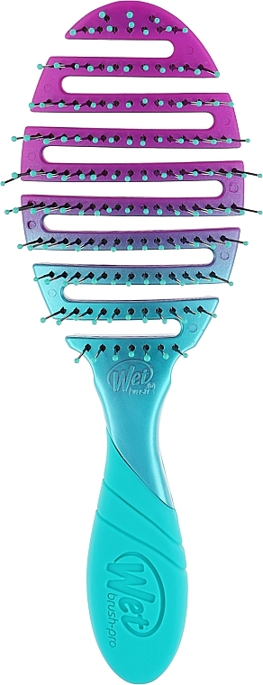 Quick Hair Dryer Brush with Soft Handle, purple-blue - Wet Brush Pro Flex Dry Ombre Teal — photo N1