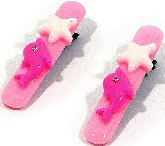 Hair Clip 'Dolphin', pink, d-173 - Dini Kids — photo N2