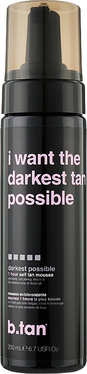 Dark Self Tanning Mousse - B.tan I Want The Darkest Tan Possible Self Tan Mousse — photo N1