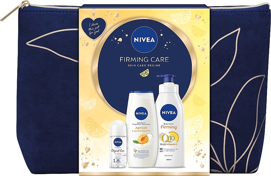 Set - Nivea Firming Care Set (b/milk/400ml + sh/gel/250ml + deo/50ml + bag/1psc) — photo N1