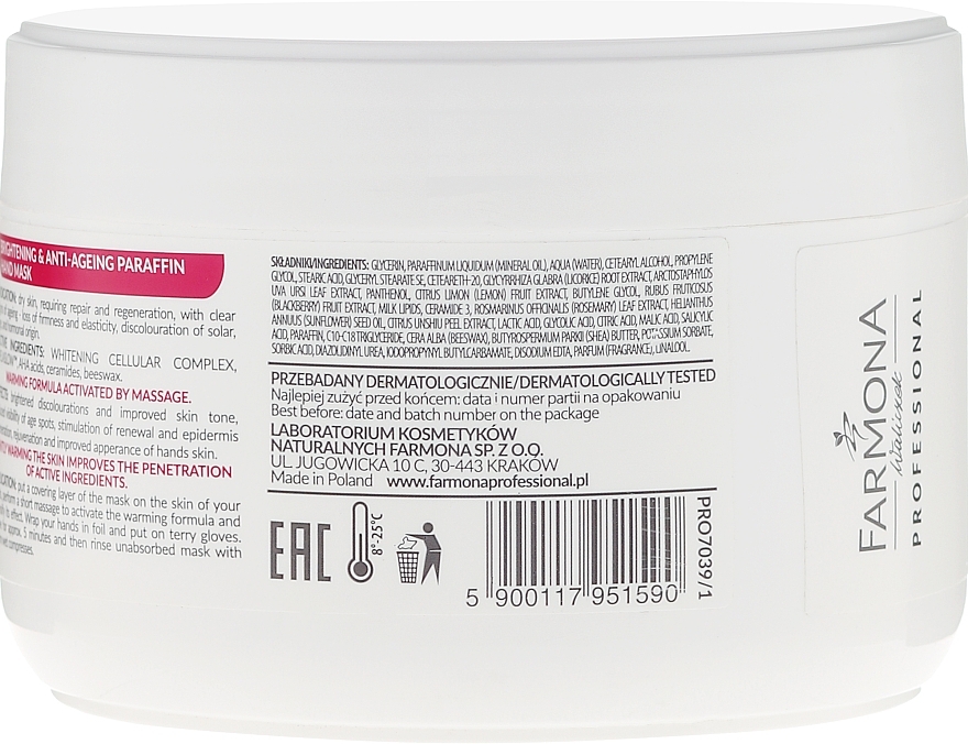 Hand Mask, Paraffin - Farmona Hands Slow Age Brightening And Anti-ageing Paraffin Hand Mask — photo N2